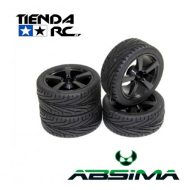 ABSIMA WHEEL SET ONROAD LP "9 SPOKE / SLICK" CHROME 1:10 (4 PCS) 2510010